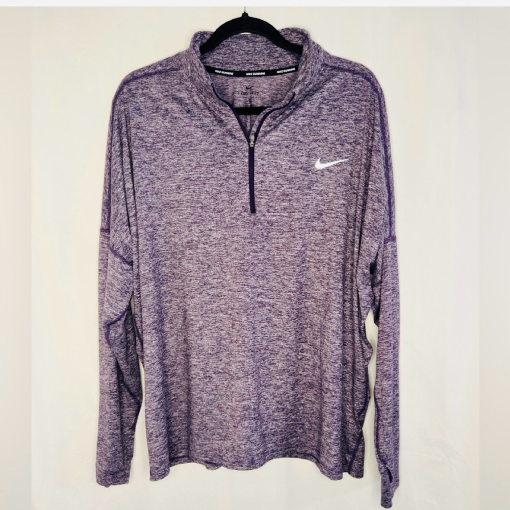 Nike Running Dri-FIT half-zip long sleeve top in purple size 2X
